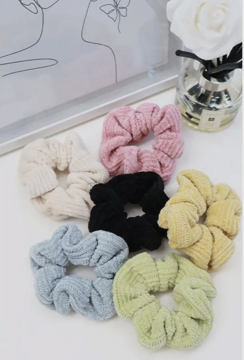 Chenille Knitted Scrunchie