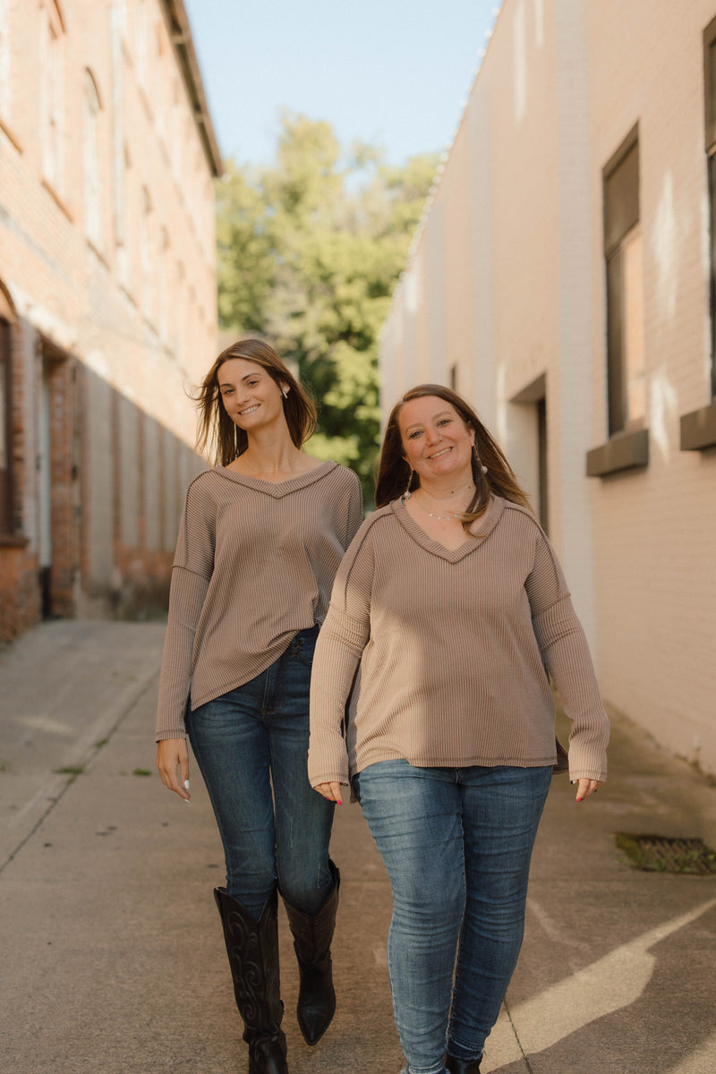 Vanna Ribbed Long Sleeve Top