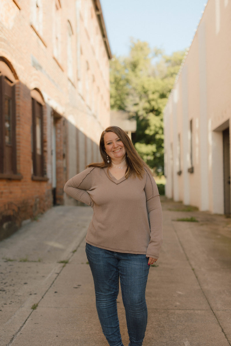 Vanna Ribbed Long Sleeve Top