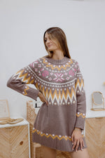 Winter Aztec Sweater Dress