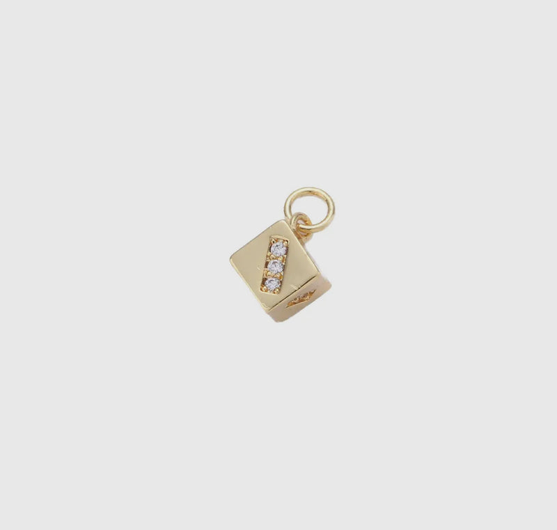 Mini 3D Dice Gold Filled Charm