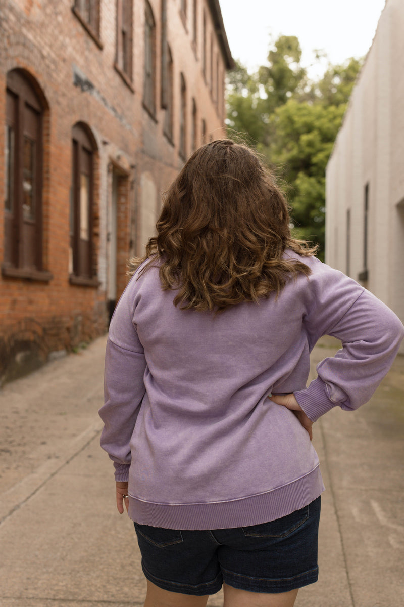 Acid wash pullover