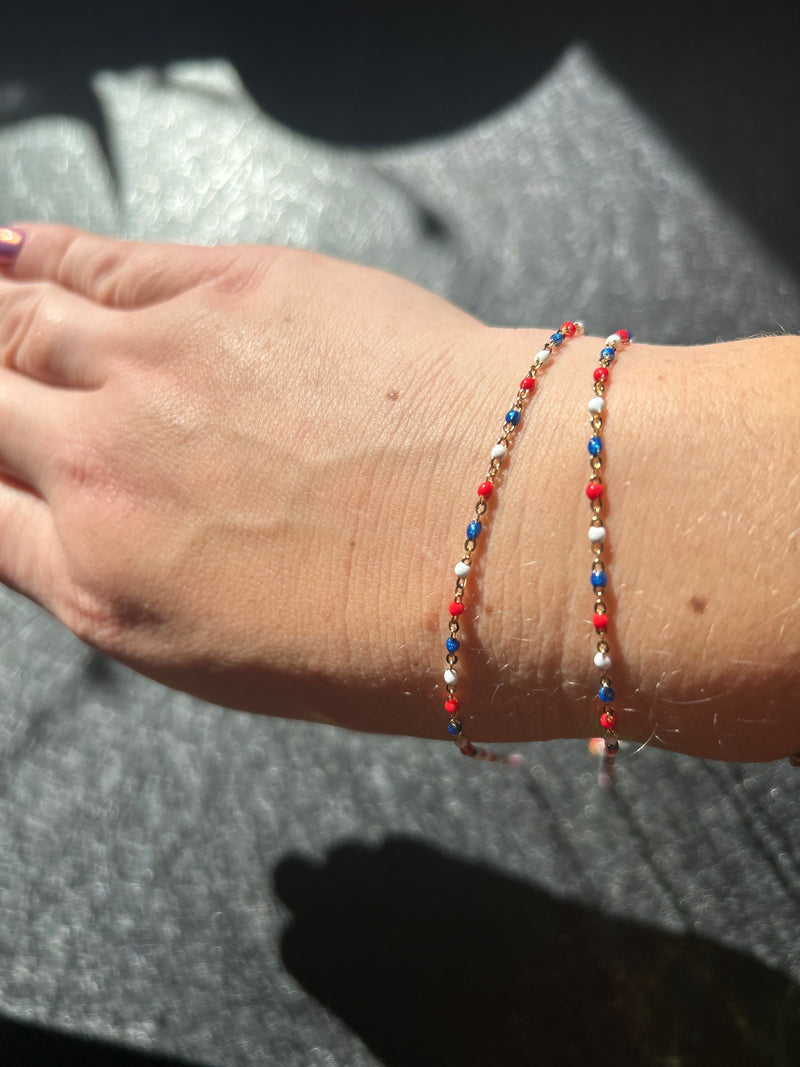 Red, White, & Blue Nyla Gold filled