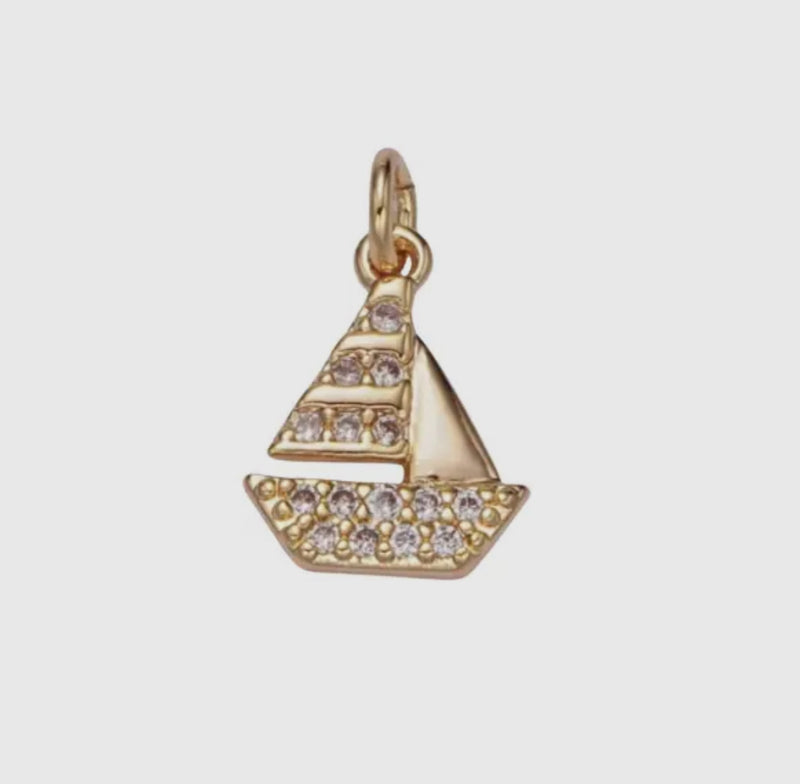 Mini Sail Boat Gold Filled Charm