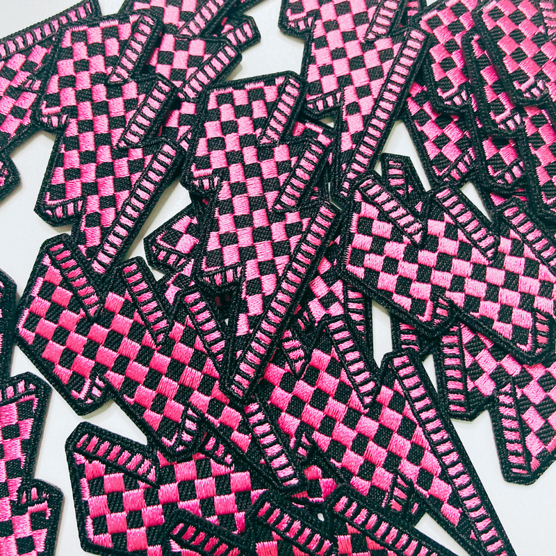 Checkered Lightning Bolt Patch