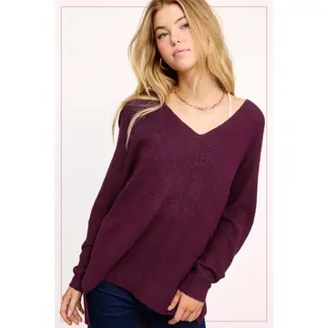 Falling for Plum Textured sweater