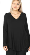 Soft and Sexy Long Sleeve V-neck Tee