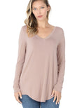 Soft and Sexy Long Sleeve V-neck Tee